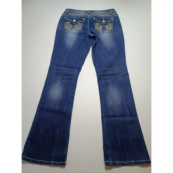 Revolt Women's Blue Denim Jeans - Size 6 - Rhinestone - Picture 6 of 7